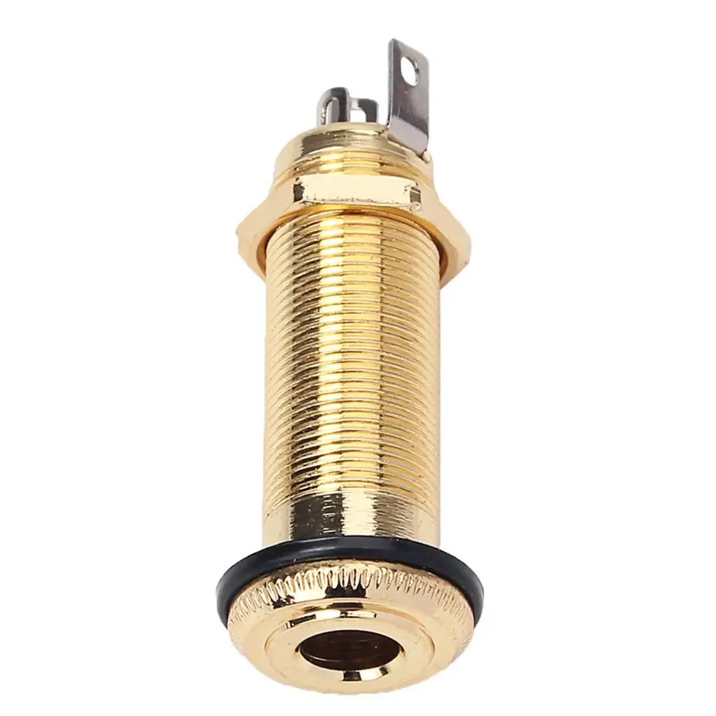 Mono Output Guitar Endpin Plug 6.35mm Copper Jack Threaded Cylinder Accessory for Guitar and Bass