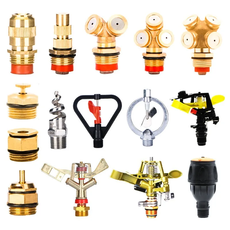 360 Degree Rotating Irrigation Sprinkler Nozzle 1/2 Inch Atomizing Spray Head for Lawn Garden Greening Roof Cooling Watering