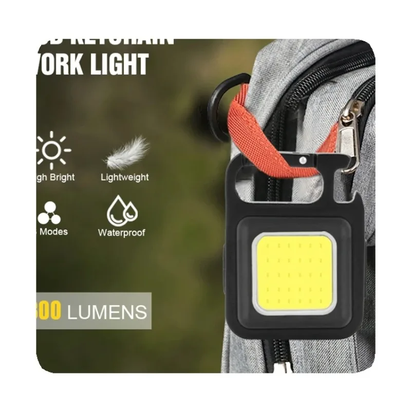 New Rechargeable Portable Pocket Light Keychain Mini Flashlight Led Outdoor Camping Cob Working Light