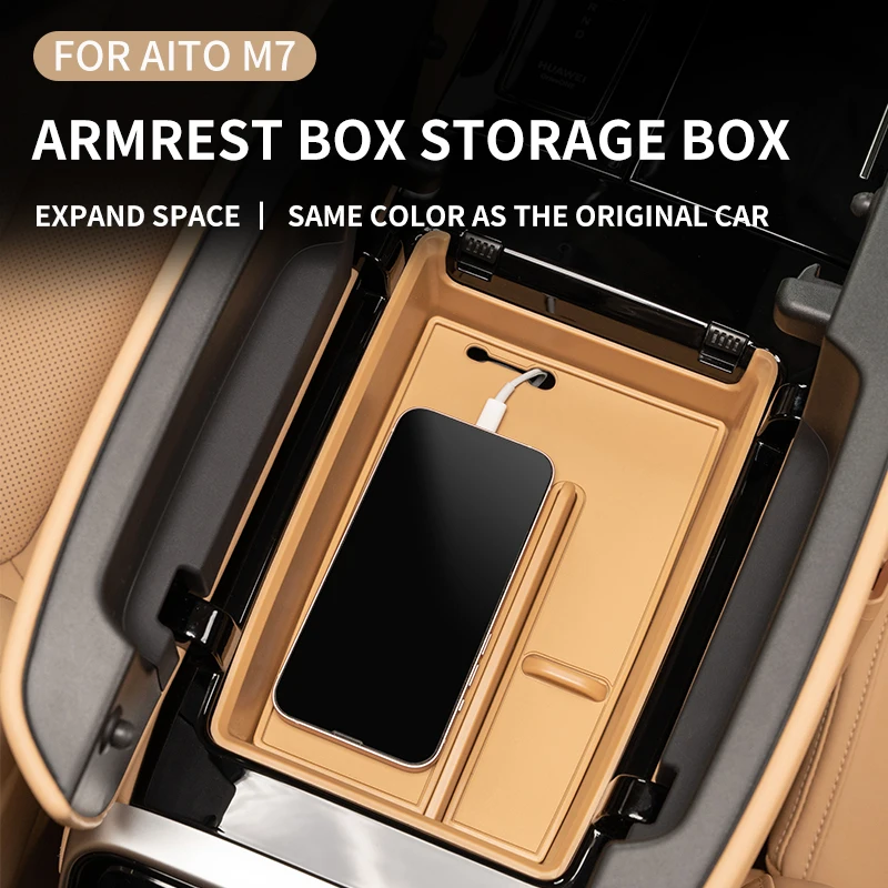 FOR SERES 7 HUAWEI AITO M7 Centre Console Organiser Armrest Storage Box Tray Glove Box Layered Box Inter Spare Parts Accessories