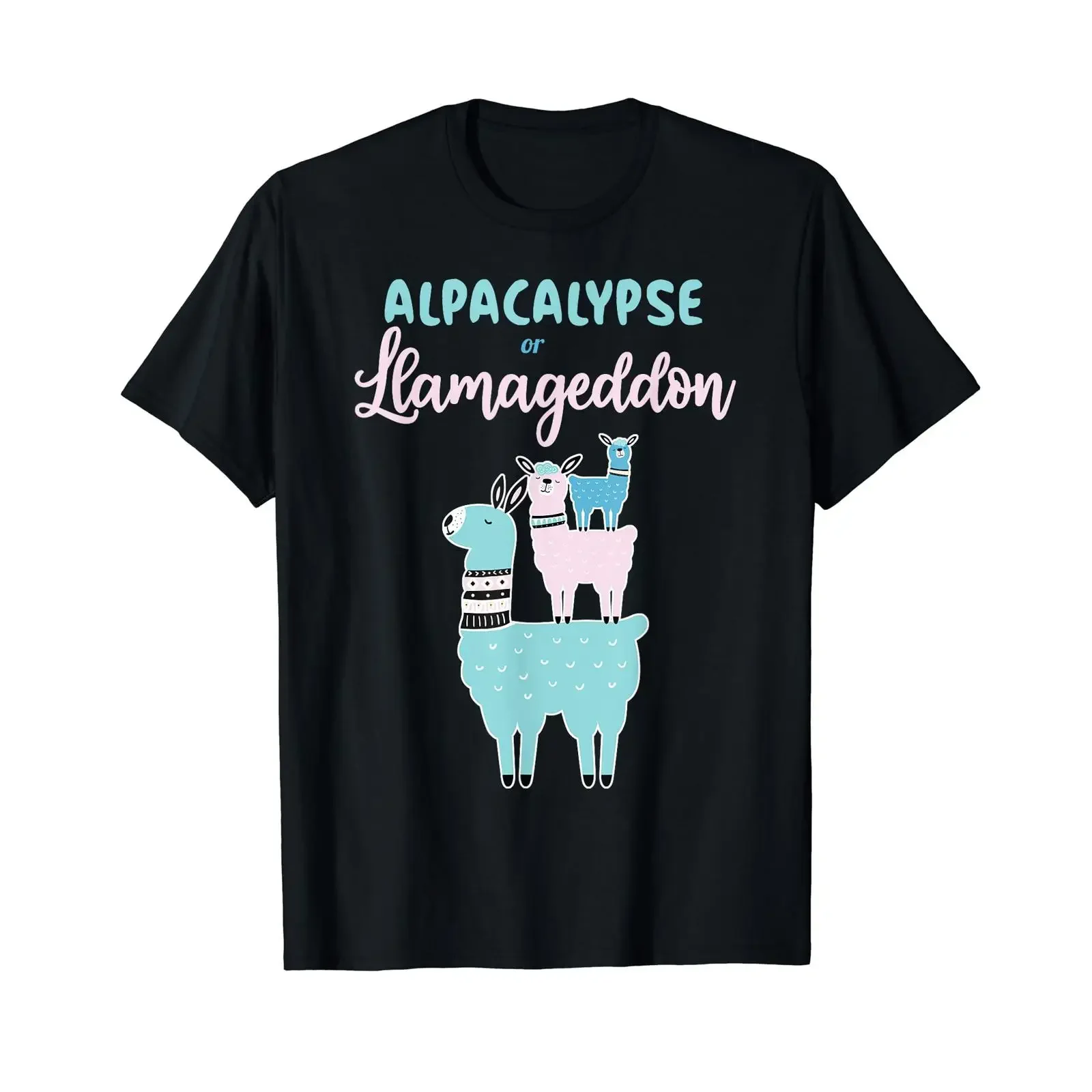 Alpacalypse Or Llamageddon Alpacas and Llamas Take Over T Shirt vintage Washed fashion Breathable Top For Everyday Wear