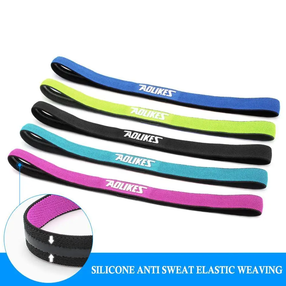 1 Pcs Rubber Elastic Head Sweatband Non-slip For Men Women Yoga Hair Bands Running Sweat Bands Fitness Headband Wholesale