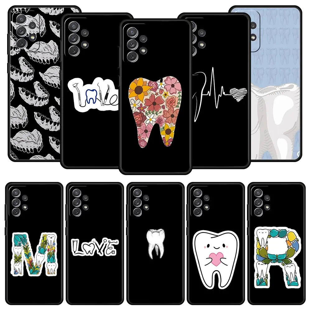 Dente di ammaccatura dentale Denti carini Custodia per Samsung A51 A71 A21S A12 A11 A15 A25 A31 A41 A23 A33 A53 A73 A05S A13 5G A35 A55 Copertura