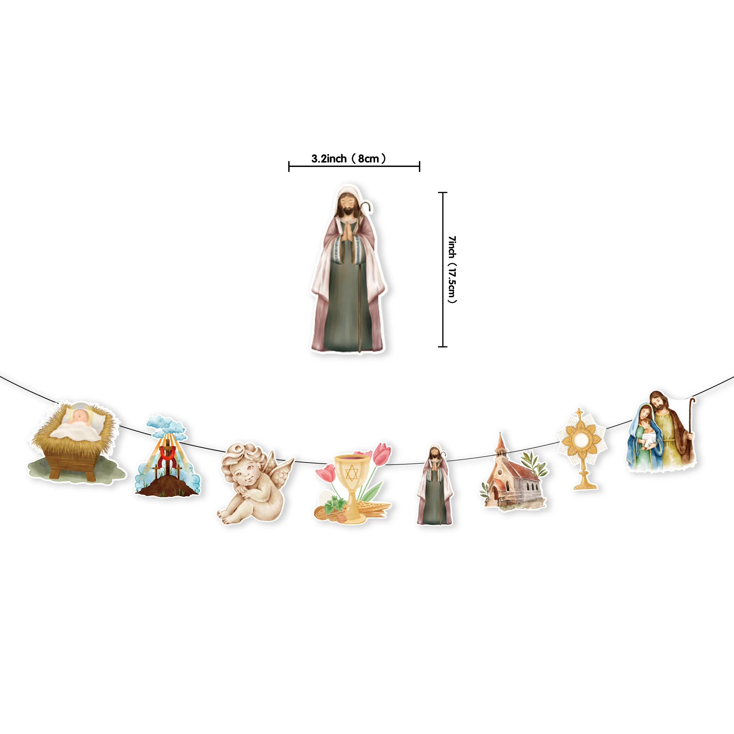 Nieuwe kerststal decoratie combo banner cake toppers achtergrond religieuze vakantie ornamenten kerststal Christus voor Pasen Kerstmis