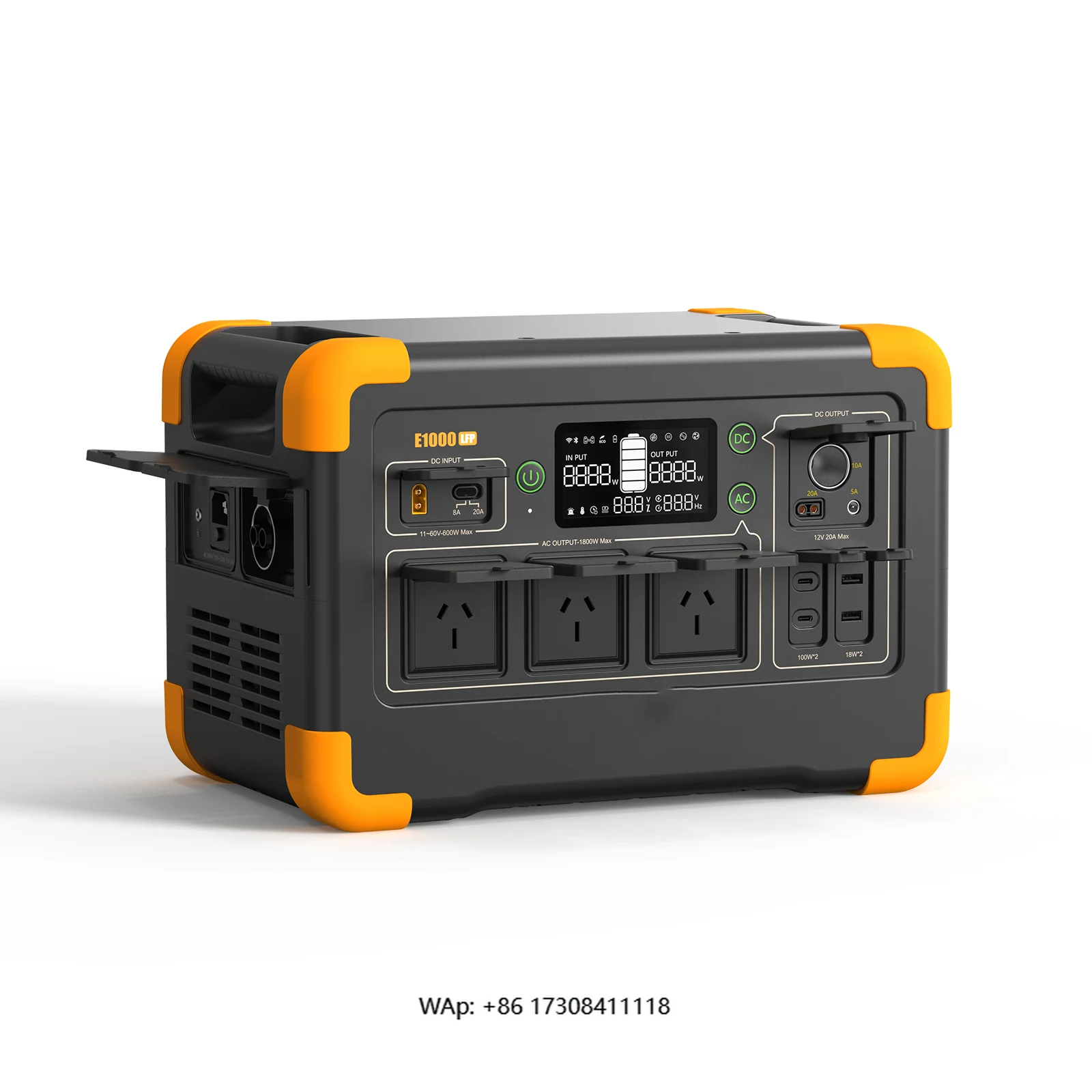 

1800W 1024Wh Portable Power Station UPS Wifi Remote Control Solar Panel Charging Solar Kit