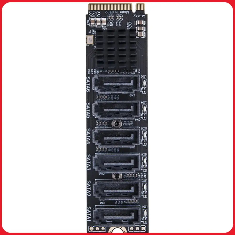 M.2 MKEY PCI-E Riser Card M.2 To SATA 3.0 Expansion Card NVME To SATA Converter 6Gpbs SATA3.0 Adapter Support PM Function