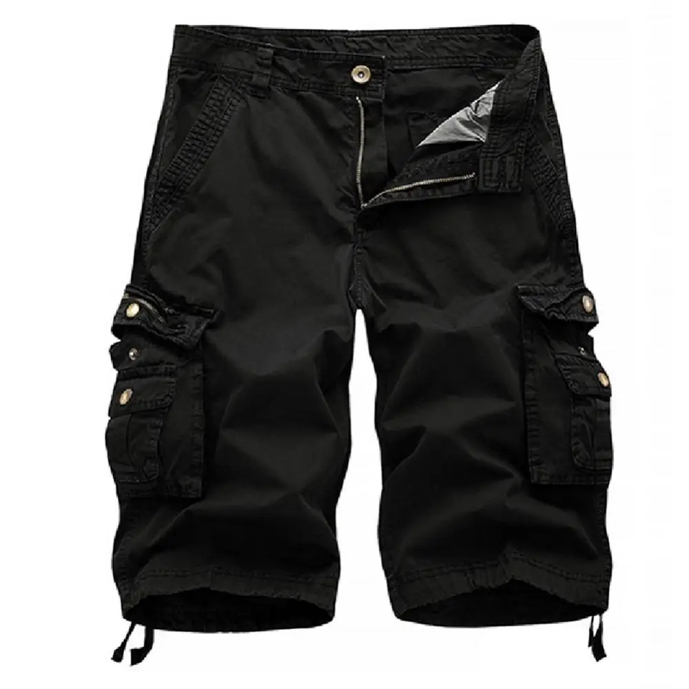 Nieuwe Zomer Casual Shorts Heren Straight Solid Sport Short Heren Joggers Cargo Shorts Mode Katoenen Knie Lengte Joggingbroek Man