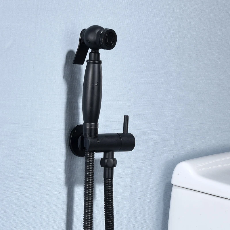 

Ручной распылитель для биде, туалетный комплект, черная латунь, насадка для душа Shattaf, медный клапан, набор смесителей для биде, краны для биде