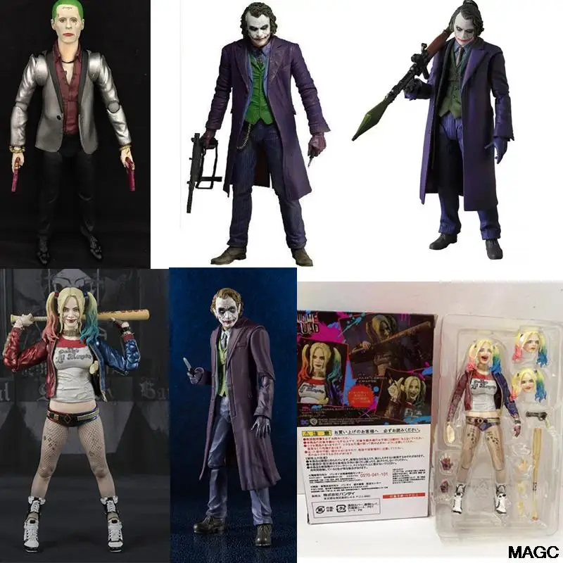 SHF Harley Quinn Action Figure Disney Mafex 051 015 Joker Heath Ledger The Dark Knight Collectible Model Toys Halloween Gifts