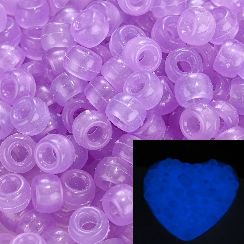 100 Stuks Pony Kralen 6x9mm Glitter Acryl Kralen Lichtgevende Spacer Kralen Voor Diy Craft Sieraden Armbanden Maken haar Levert