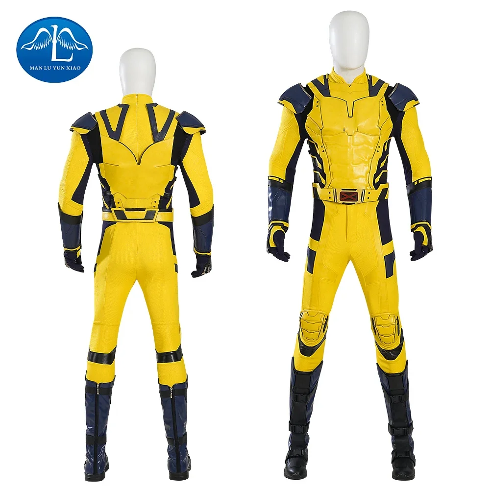 

Wolverine Cosplay Custome Gold Battle Suit for Men Movie CosplayFull Set Superhero Halloween Adult Outfit