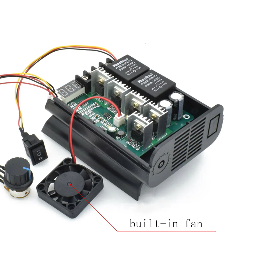 60A CW CCW Digital Display 0~100% Adjustable Drive DC 10V~55V Reverse and Reverse Motor Governor PWM DC Motor Speed Controller