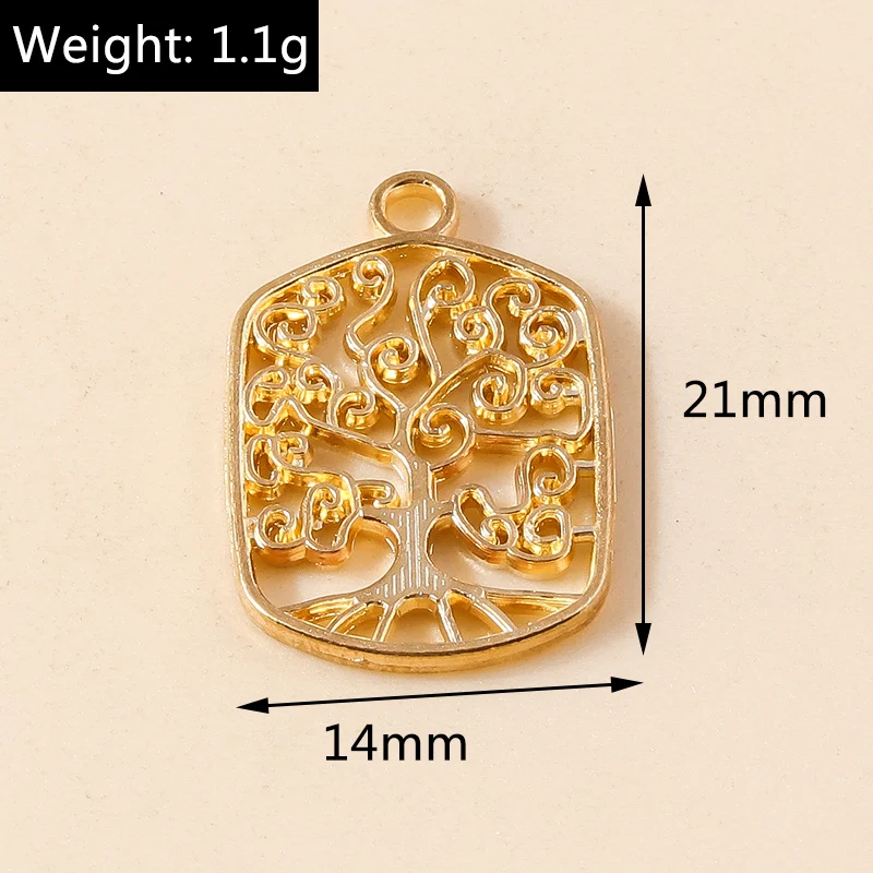 20 Stück niedliche Anhänger aus Legierung in Form von Pflanzen, Blumen, Bäumen und Blättern für die Schmuckherstellung, Ohrringe, Anhänger, Halsketten, Armbänder, DIY-Bastelzubehör – Detail 6