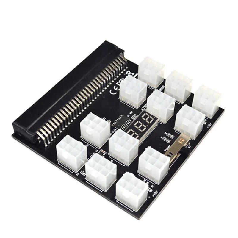 

PCI-E 12X6pin Power Breakout Board Adapter Converter 12V For Ethereum BTC Antminer Miner Mining HP Server PSU GPU