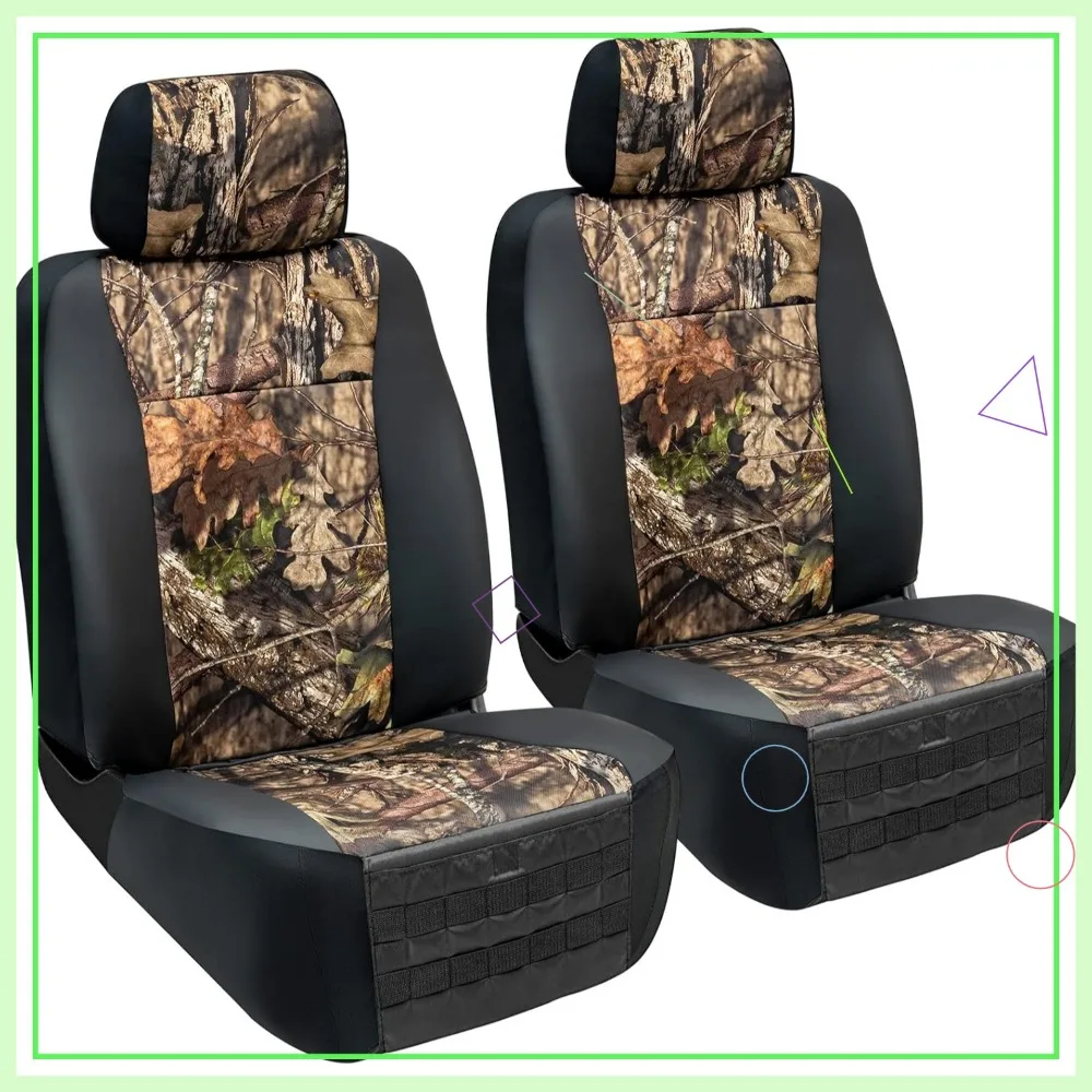 

Heavy Duty Mossy Oak Seat Covers for Full-Size Trucks and SUVs, Includes Storage Pockets and Easy Installation