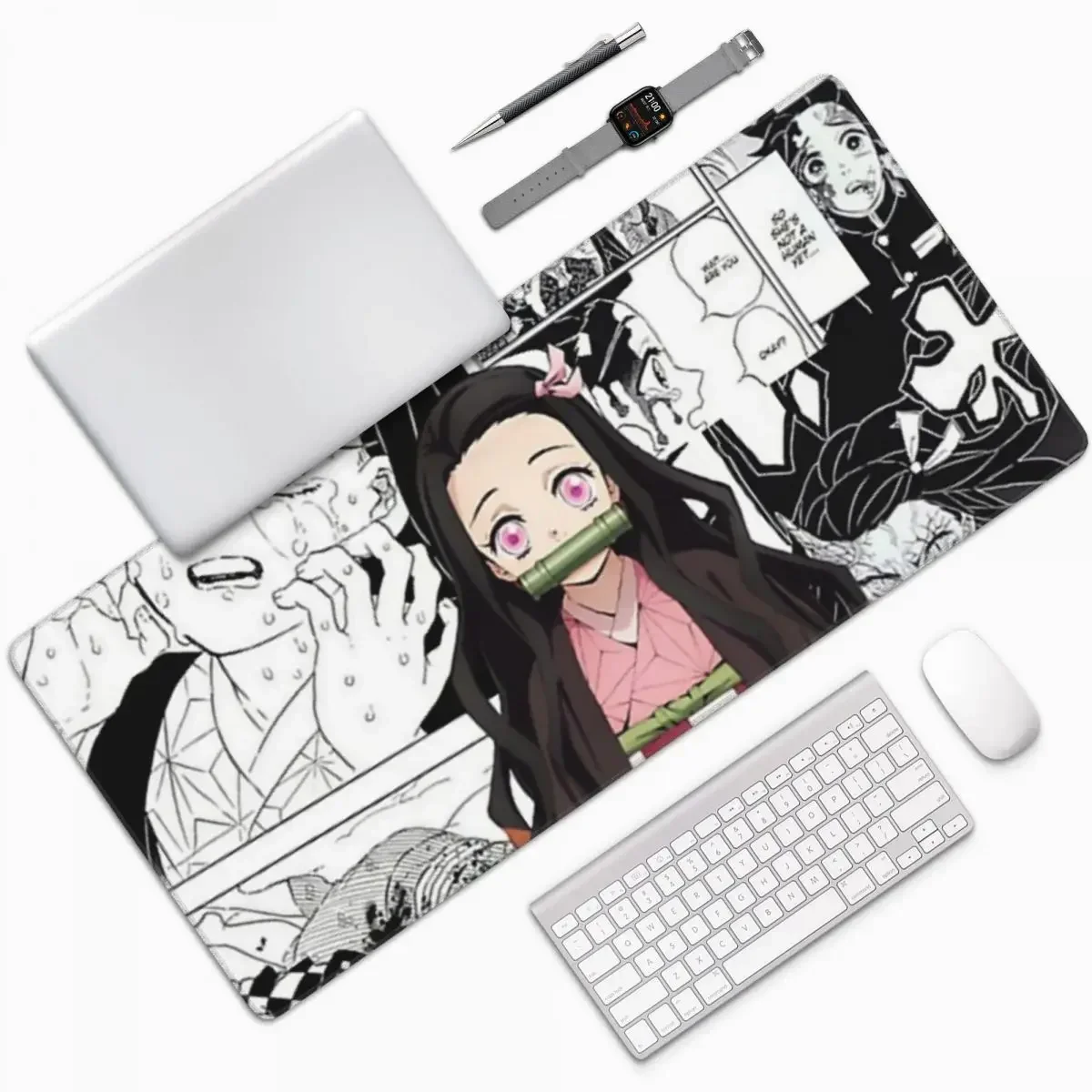 

Anime Demon Slayer Kamado Tanjirou Large Mouse Pad Computer Keyboard Mouse Mat Gaming PC Laptop Desk Mat Accessories Table Mats