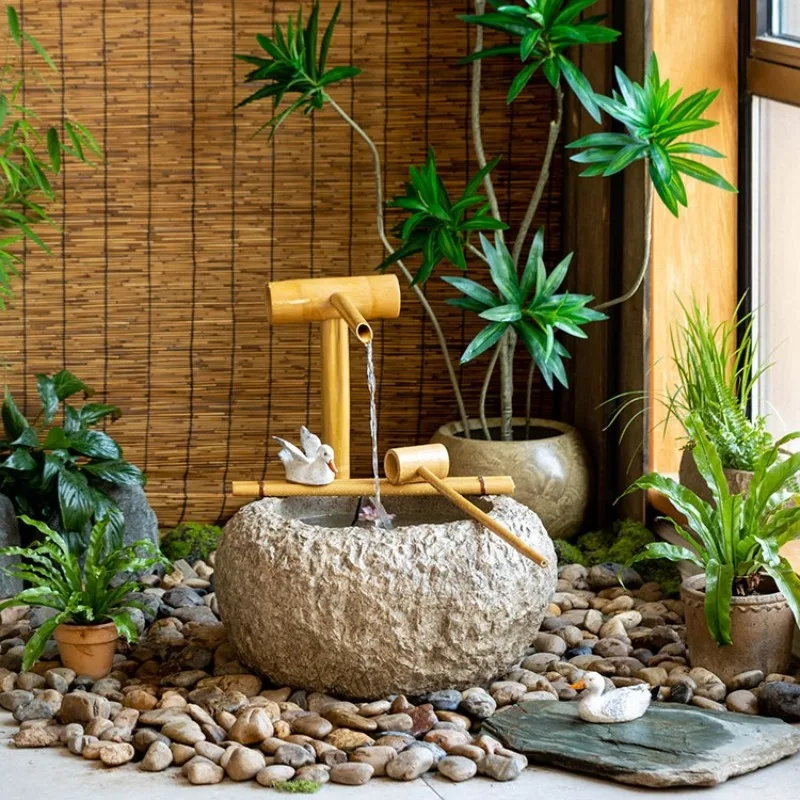 Outdoor Water Fountain  Zen Flowing Water Feature for Garden  Patio  Yard  Feng Shui Decor for Home Office  Balcony Study - view 6