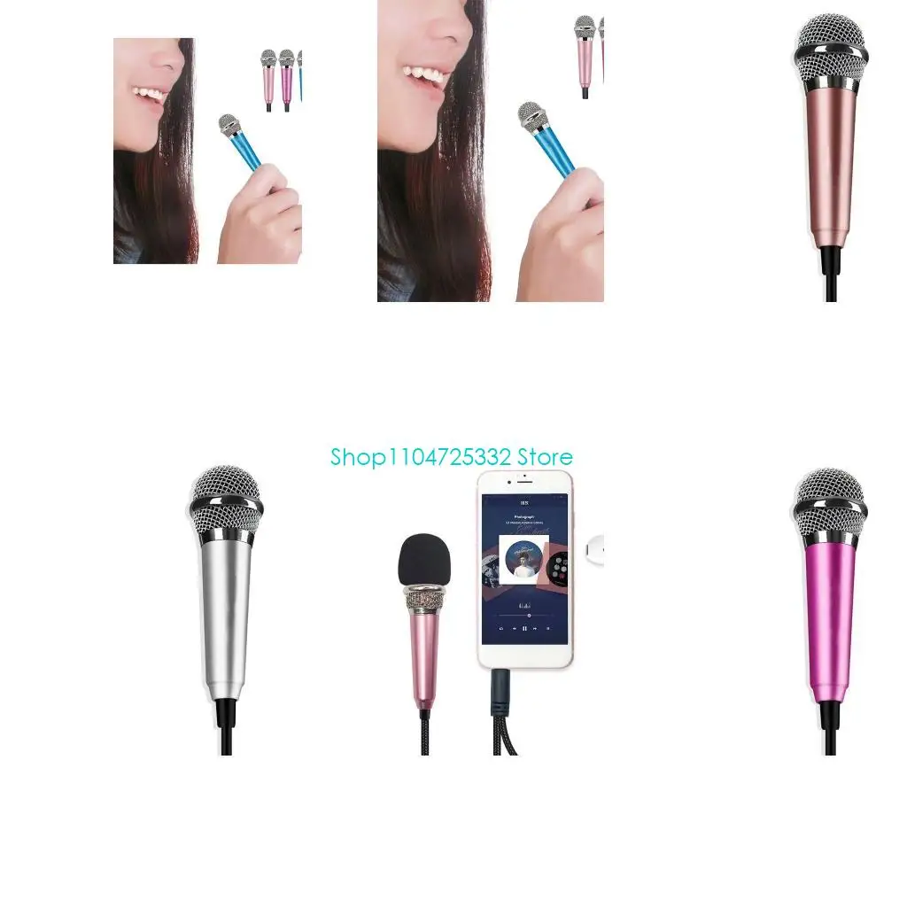 

P5EA Mini Portable Stereo Studio Mic KTV Karaoke Handheld Microphone for Phone