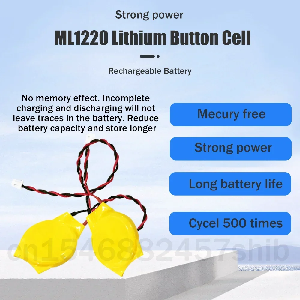 1-4pcs ML1220 ML 1220 3V Lithium Rechargeable Battery 1220 CMOS RTC Coin Cells For Motherboard Alarm Calculator Watch Flashlight