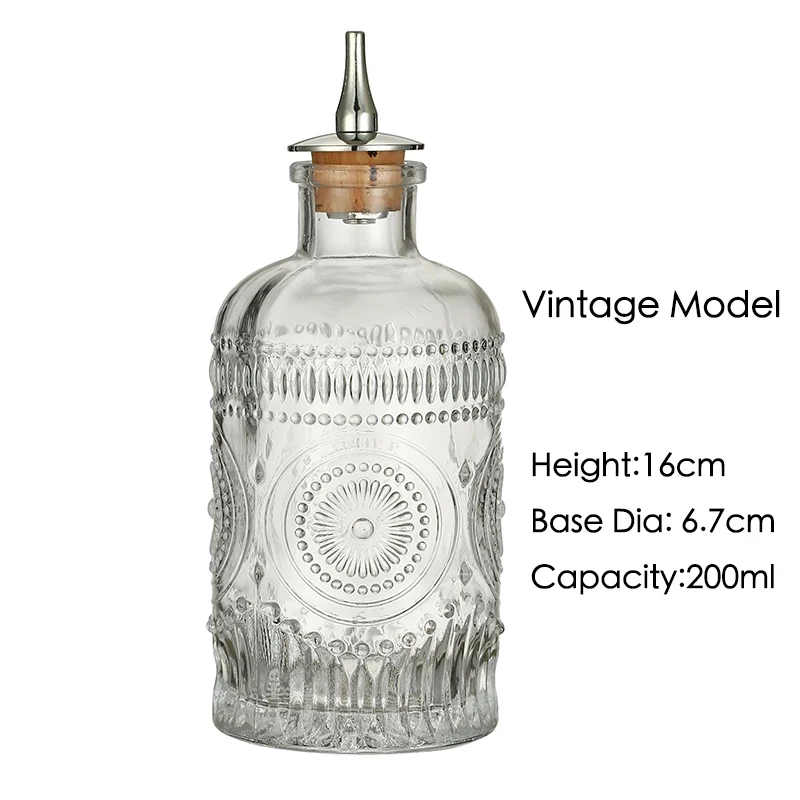 Vintage Cocktail Bitters Flasche mit Dasher Top Professionelles Barzubehör Bar Tool – Detail 14