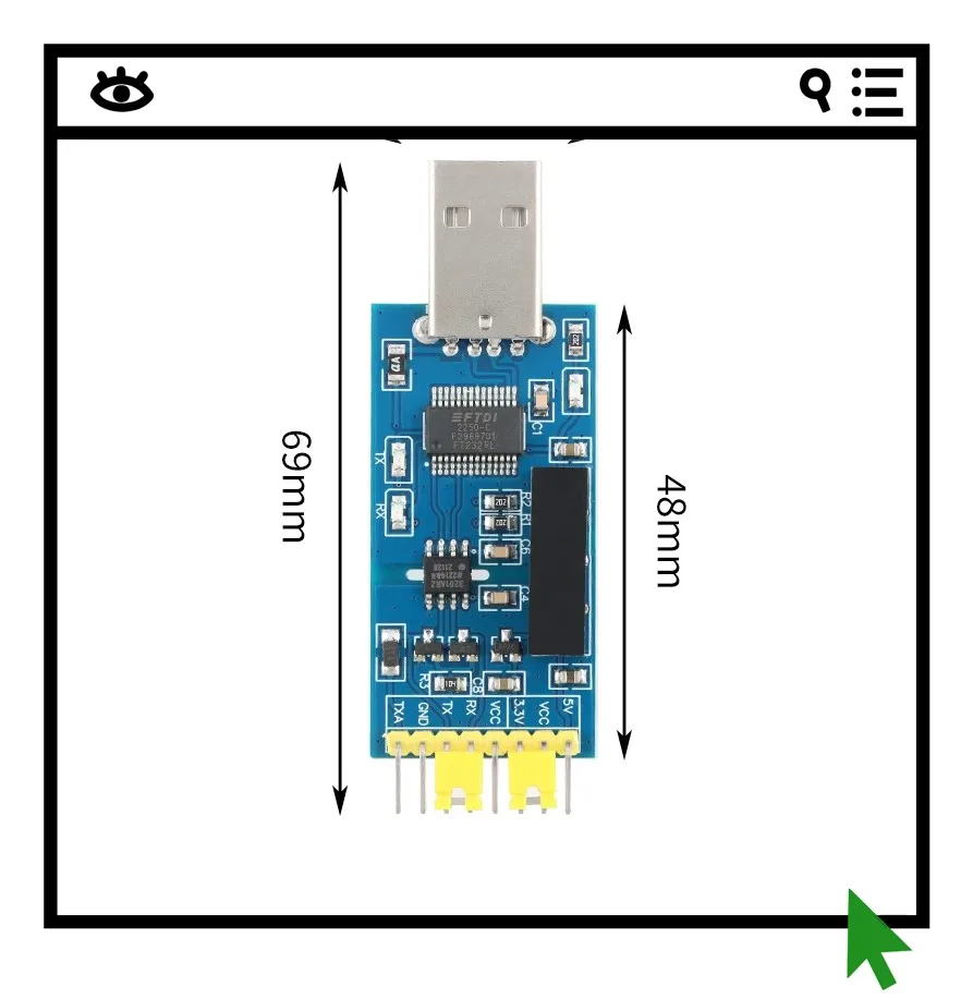 

2 шт. модуля FT232RL с изолированным последовательным портом, интерфейс USB-TTL UART/COM, ADUM3201