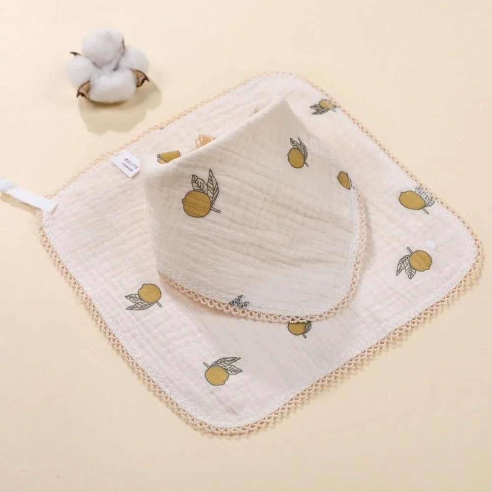 

New Cotton Feeding Drool Bibs Soft Snap Button Baby Bibs Triangle Towel Newborn
