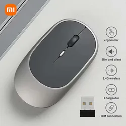 XIAOMI-Mouse Sem Fio Bluetooth, USB Recarregável, DPI Ajustável Ergonômico, Silêncio de Escritório, Mouses Elétricos Ópticos, Teclados 2.4G