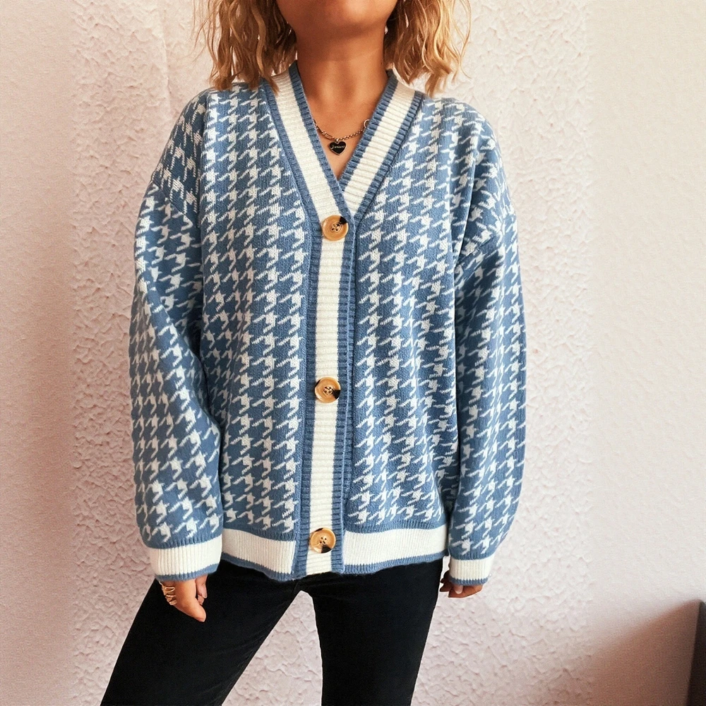 

Women's Autumn Winter Cardigan Long Sleeve round Neck Casual Fit Straight Tube Sleeve Solid Color Fashionable Outerwear