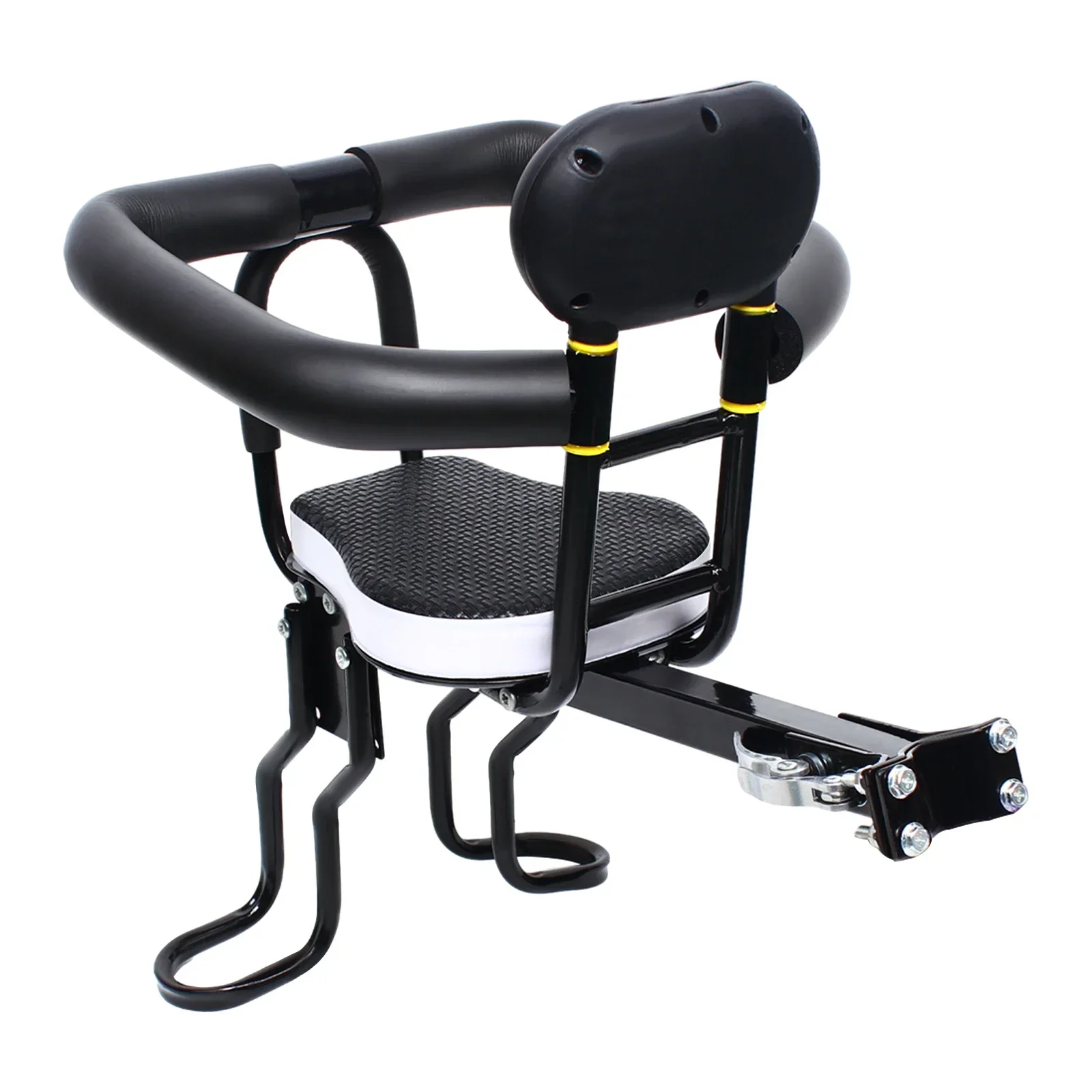 

For Two-Point Fixed Front-Mounted Child Bike Seat Black Portable Adjustment Child Bike Seat