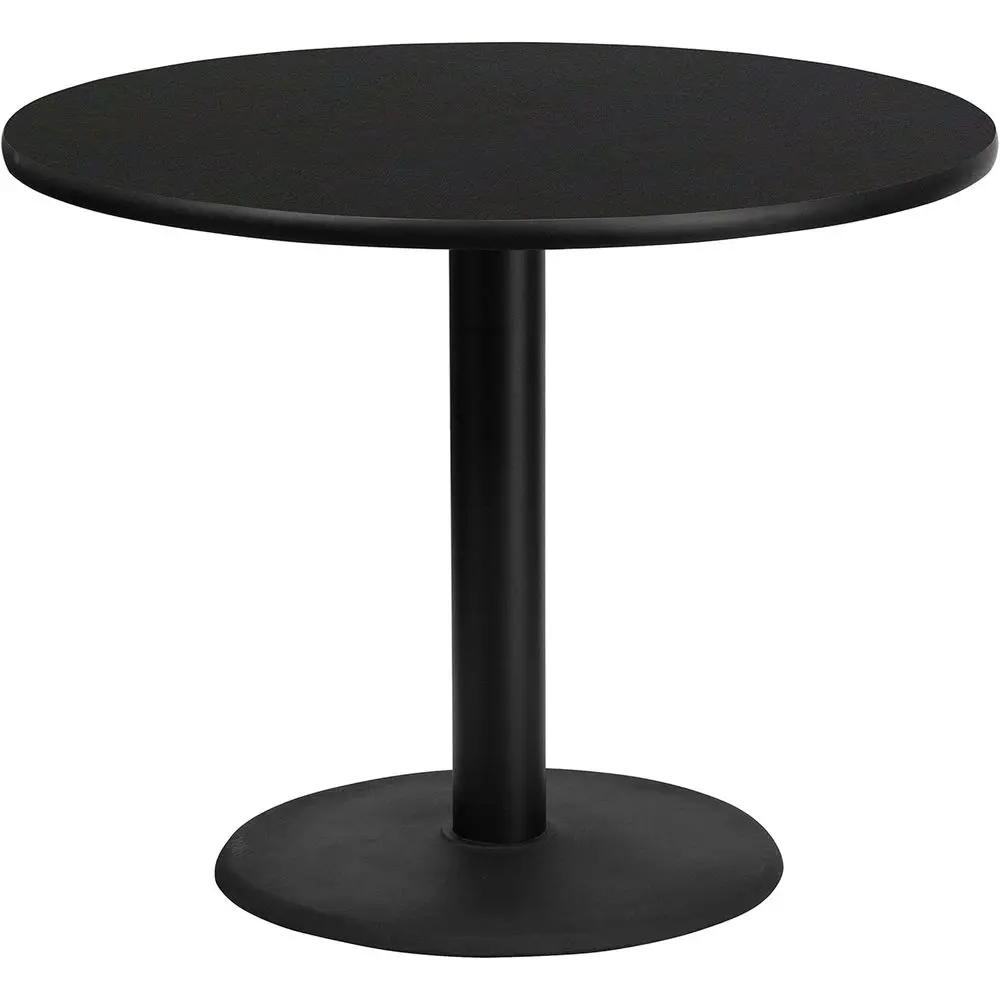 

Круглая столешница из черного ламината диаметром 36 дюймов с основанием стола высотой 24 дюйма