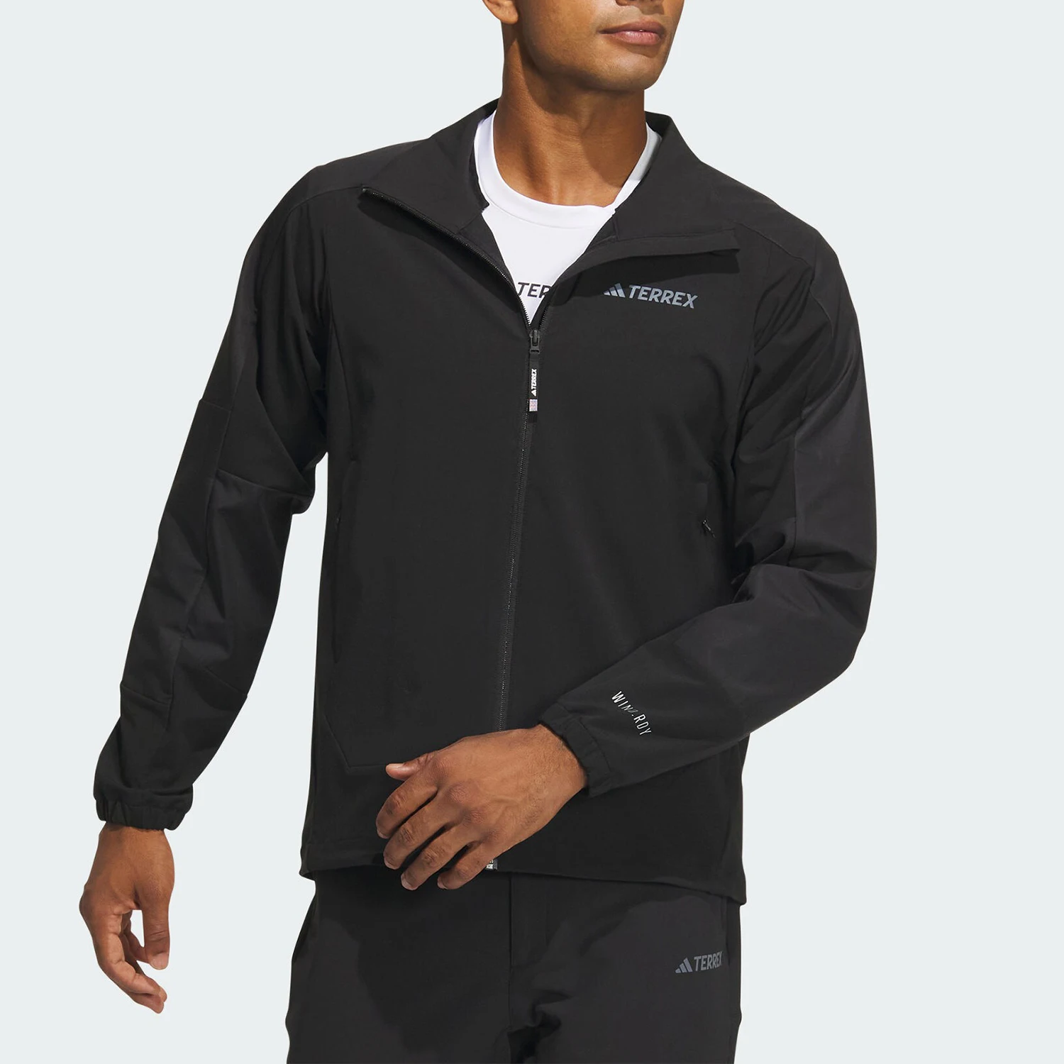 Adidas genuine outdoor men's stand up collar sports hooded soft shell jacket IP0736