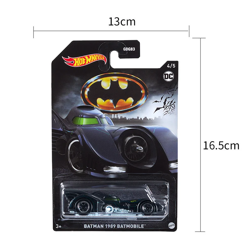 Original Hot Wheels Small Sports Car Batmobile Alloy Car Model Entertainment Theme Gift Boy Toys for Children Collection Series