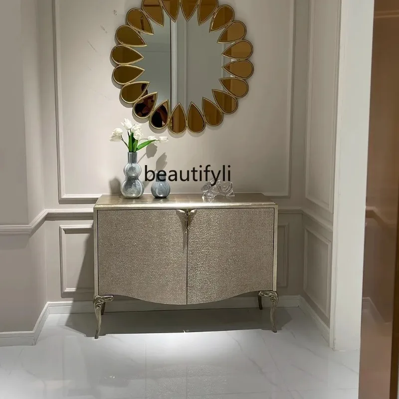 

D2520 American-style Light Luxury Solid Wood Entryway Cabinet Shoe Storage Cabinet Modern Living Room High-end Storage Sideboard