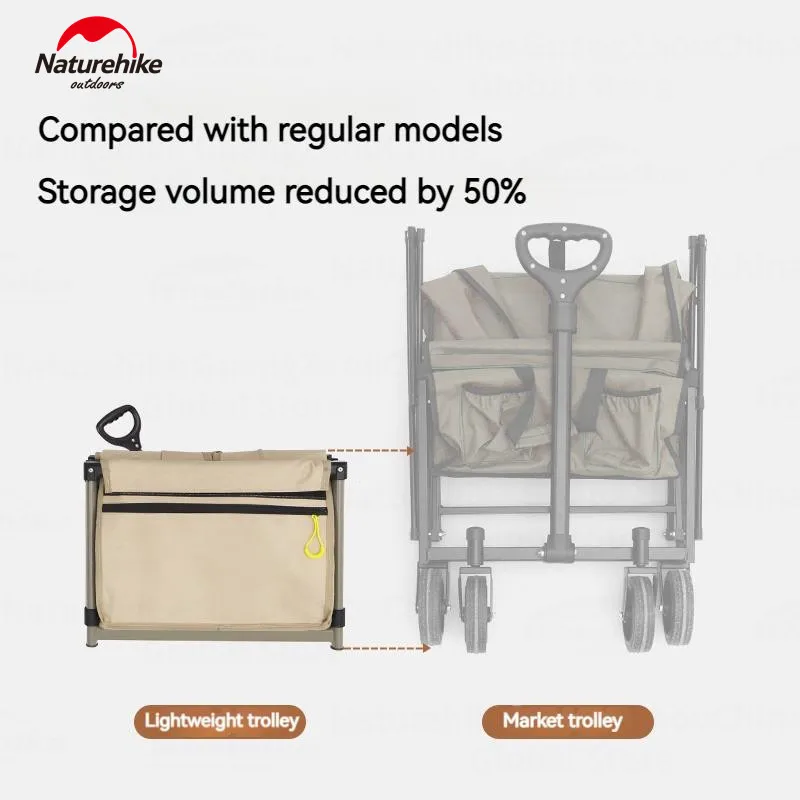 Naturehike 110L Folding Cart Collapsible Wagon Trolley Portable Picnic Camping Outdoor Shopping Ultralight Load Capacity 100kg