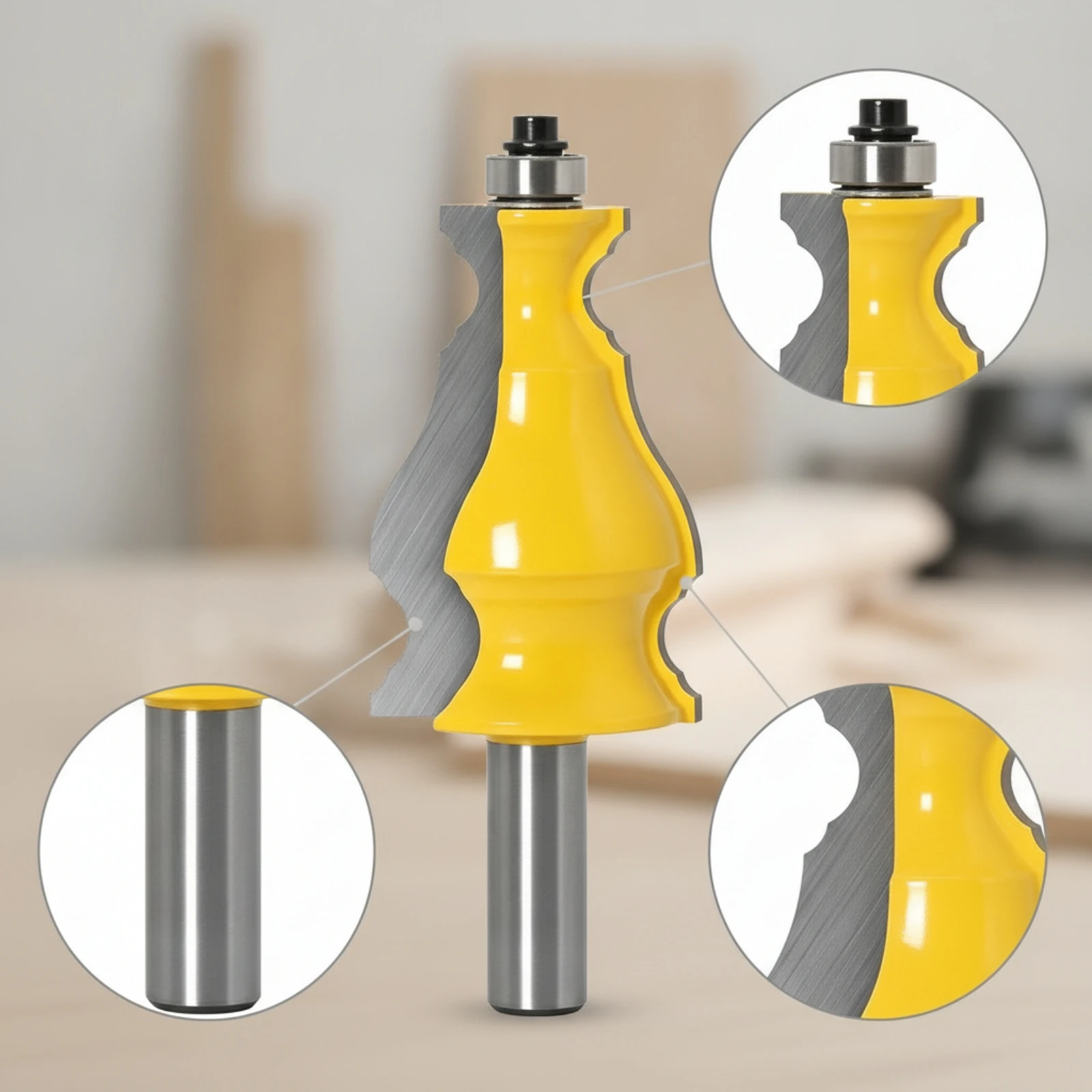 picture-frame-molding-router-bits-yellow-coated-molding-router-bit-tool-carbide-tipped-decorative-for-woodworkers
