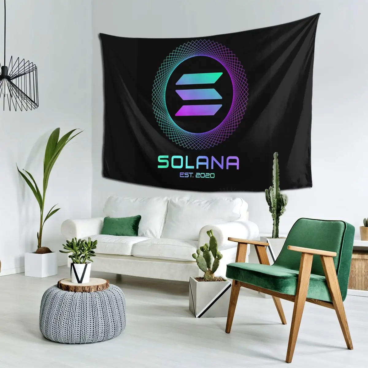 Solana Cryptocurrency - Solana SOL Tapestry Art Wall Hanging Aesthetic Home Decoration Tapestries for Living Room Bedroom