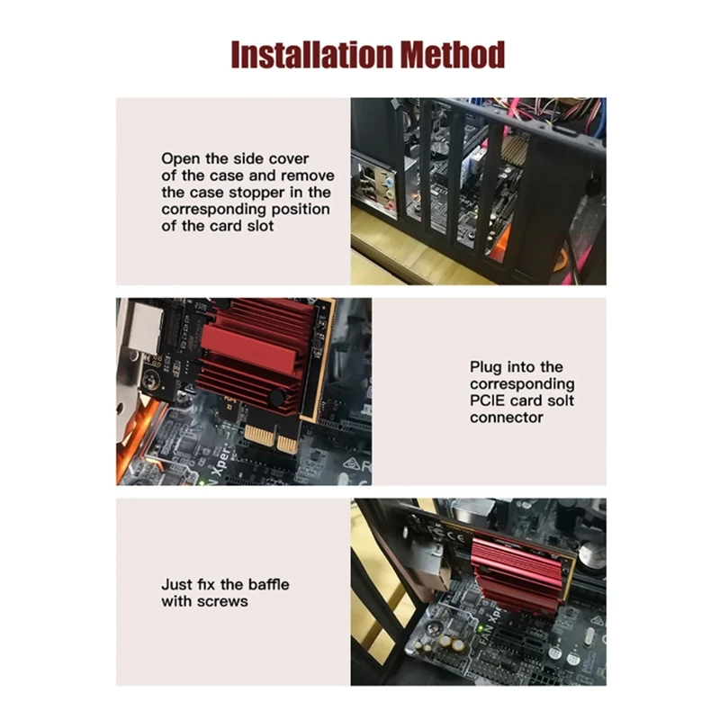 Carte réseau 2.5G PCI-E vers RJ45 Gigabit, puce RTL8125B, 10/100/1000Mbps, Ethernet filaire RJ45 LAN, adaptateur de contrôleur, pièces de rechange