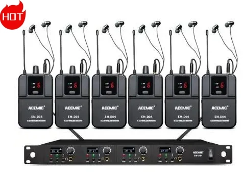 For Acemic EM-D04 four channel wireless in ear monitor system stage monitor bodypack microphone for stage performance teaching