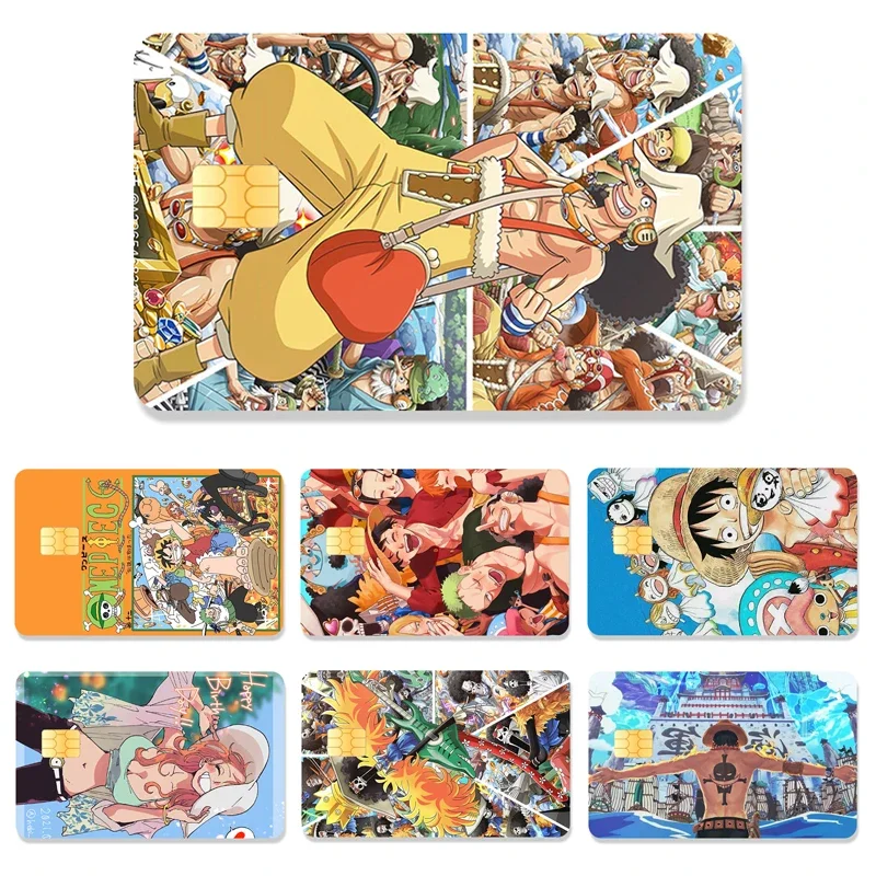 New One Piece Card Sticker Credit Card Chip Creativity Fashion Cartoont Kawaii Stickers Big and Small Chip Stickers