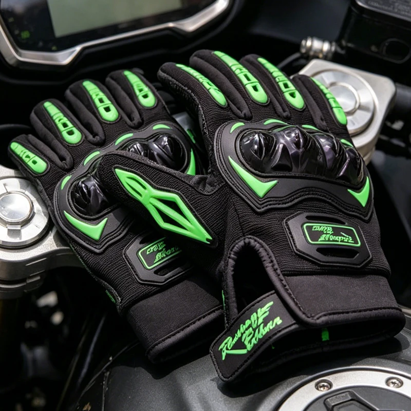 

Men Motorcycle Gloves Summer Breathable Mesh Touch Screen Full Finger Knuckle Armor Anti Slip Motocross Racing Protective Gear