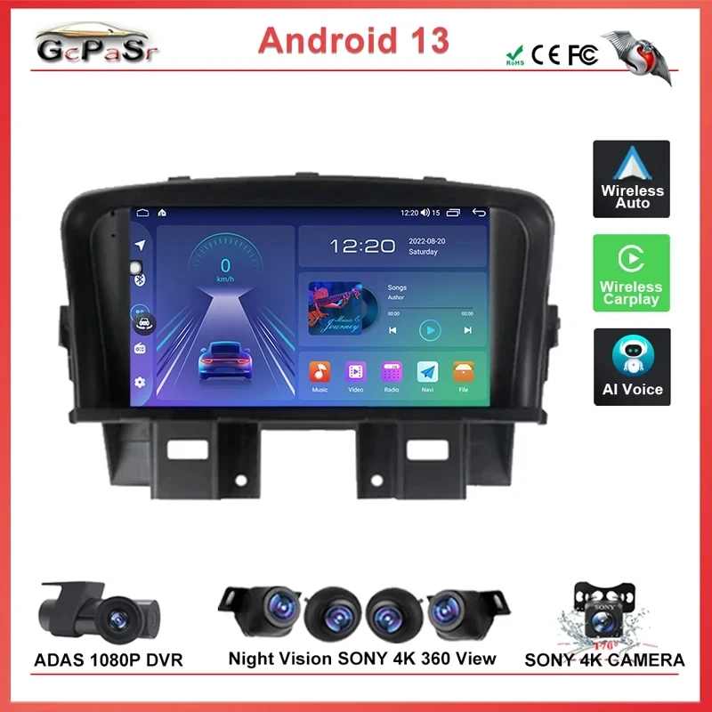 

Car Radio Android 12 Multimedia Video Player For Chevrolet Cruze 2009 - 2014 Navigation Stereo Head Unit Multimedia Carplay DVD