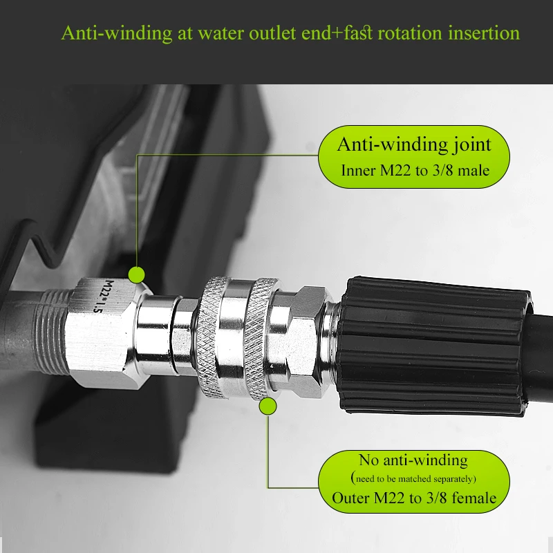 Anti-Winding Quick Connector Transfer Of Parts Of High-Pressure Water Outlet Pipe Cleaning Machine For Car Washing Machine