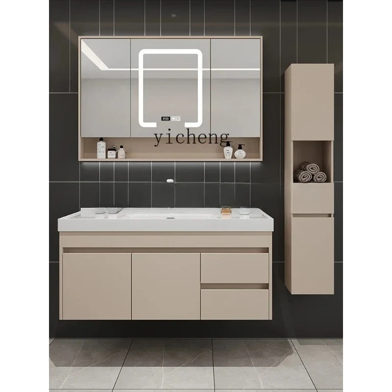 YS-15   bathroom cabinet combination ceramic integrated basin floor-to-ceiling sink face basin cabinet