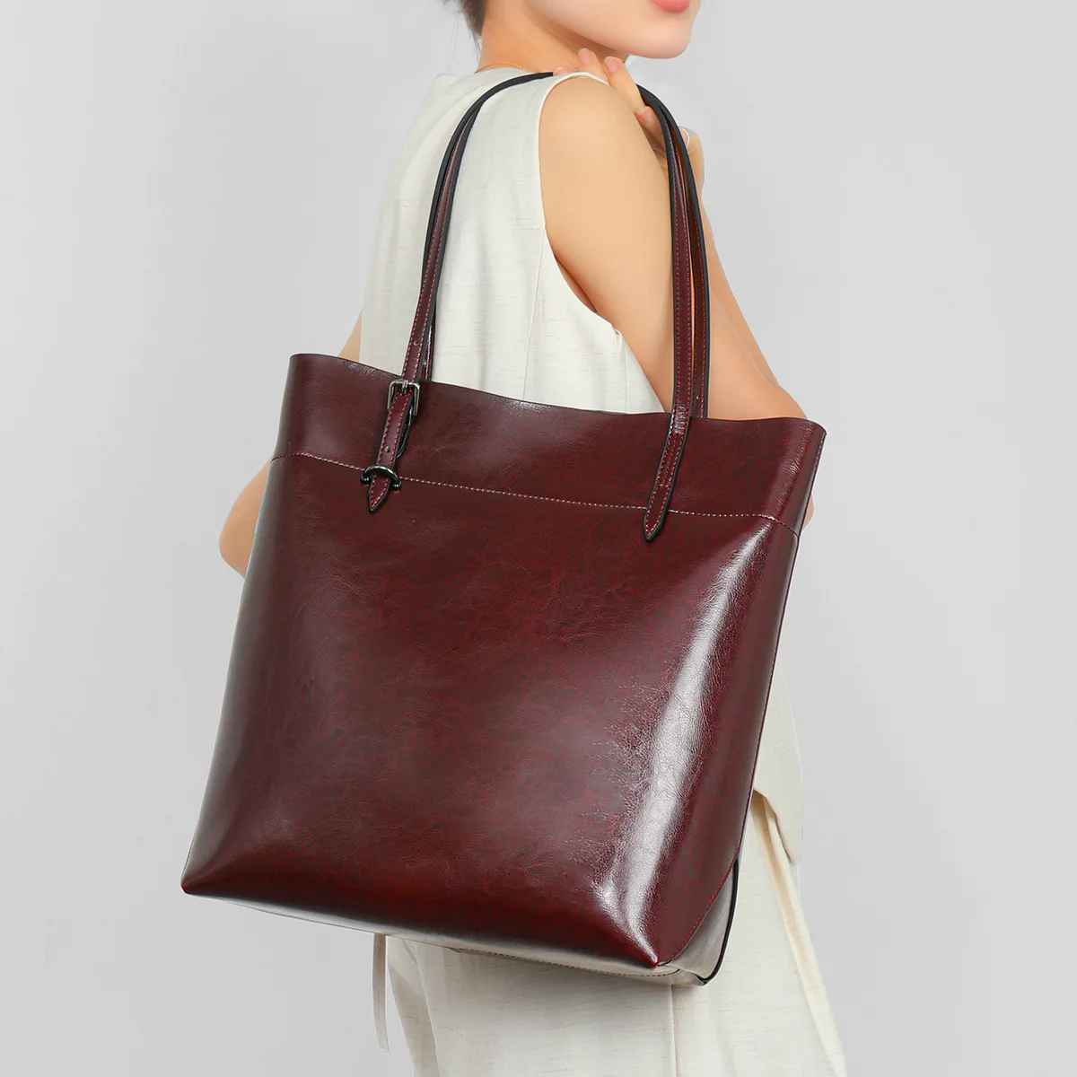 

Женская сумка-тоут из воловьей кожи с маслом, модная сумка из спилка, женская популярная ручная сумка на плечо в стиле ретро, Petit Sac Bandoulière