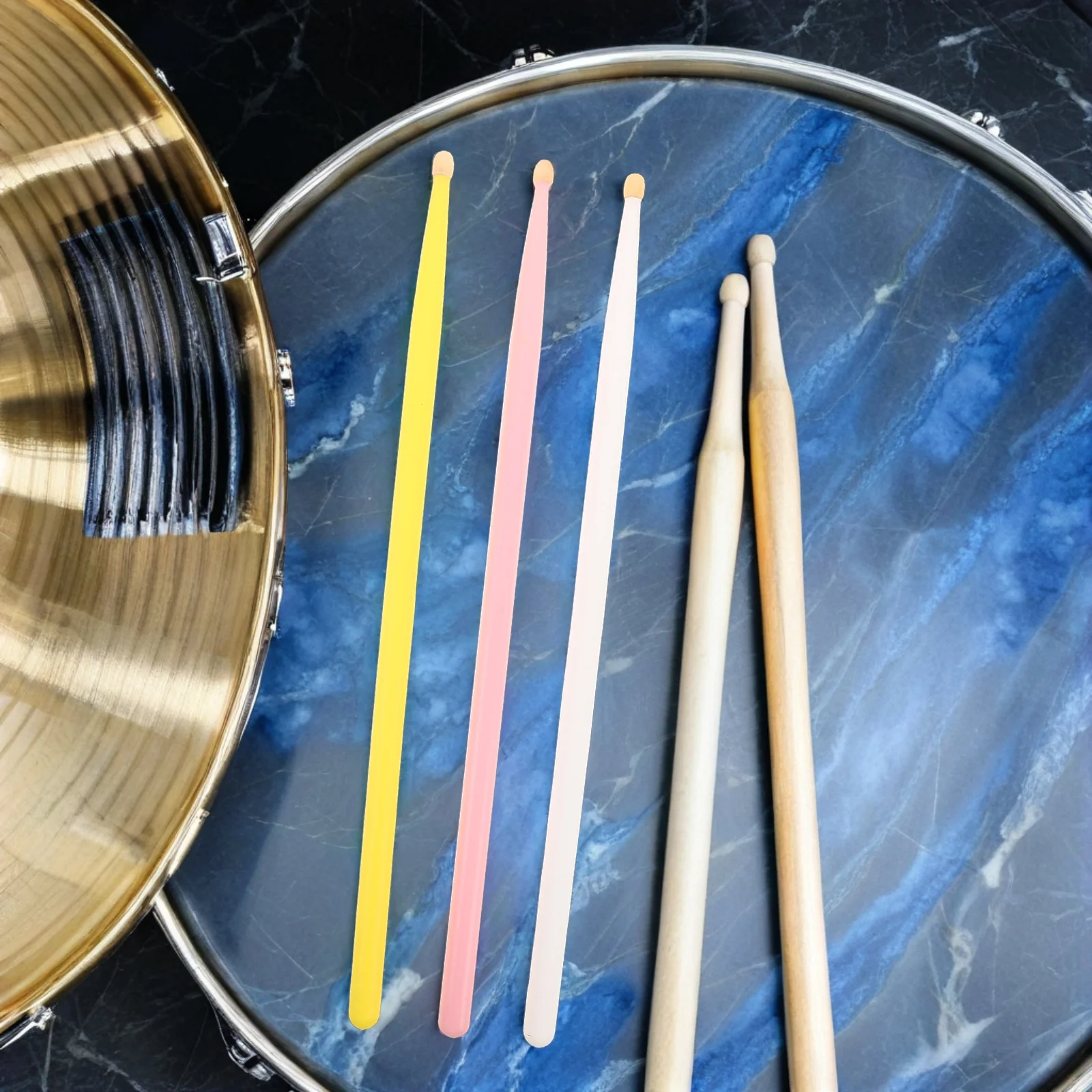 مجموعة 3 أزواج من أعواد القيقب 5a وردي أبيض أصفر أعواد خشبية ملونة للمبتدئين في العروض الاحترافية