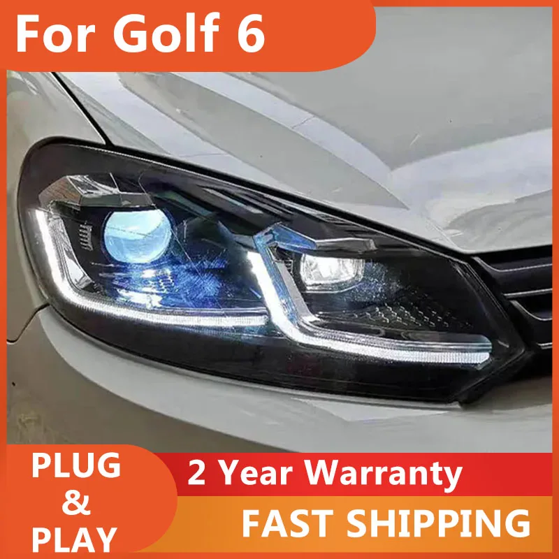 

Автомобильные аксессуары для VW Golf 6 2009-2013, фара для MK6 Golf 6, фара DRL, указатель поворота, ближний свет, линза проектора