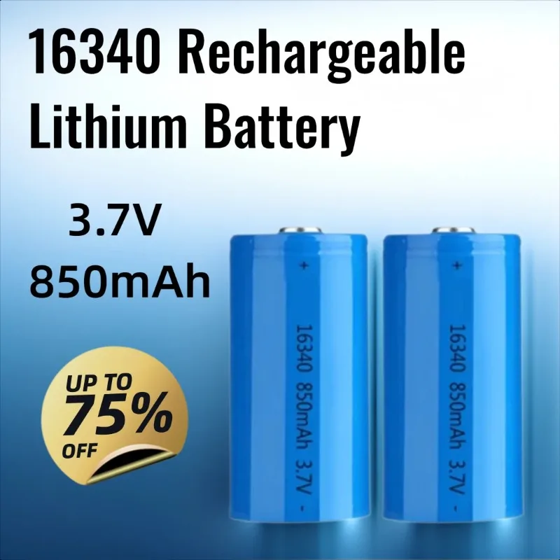 

3.7V 850mAh 16340 High Capacity CR123 for Laser Sight Flashlight Green Laser Rechargeable Lithium Battery