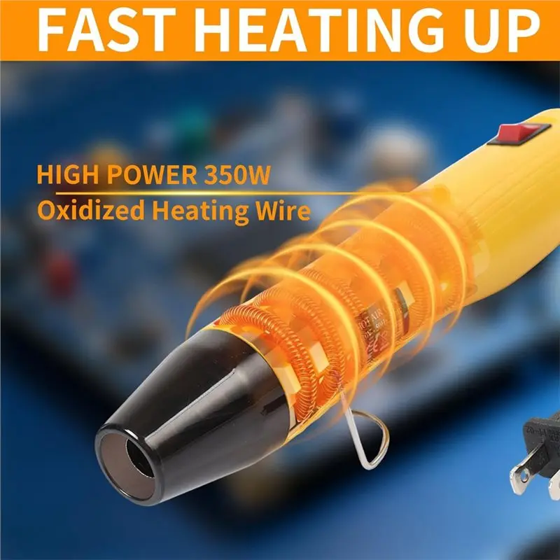 [A92P!】 Heat Gun For Crafting, 350W Portable Handheld Hot Air Gun With 3.28FT Extra Long Power Cord, Dual Temperature