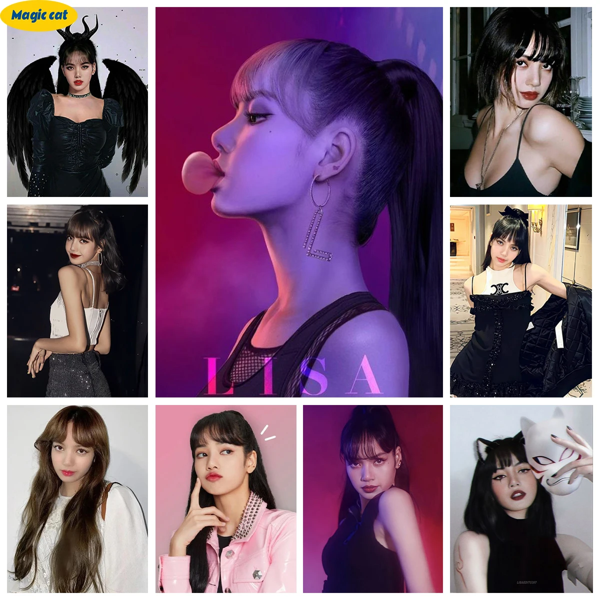 Kpop Female Singer 5D Diamond Painting L-Lisa Diy Diamond Embroidery Cross Stitch Handmade Fan Collection Gifts Home Wall Decor