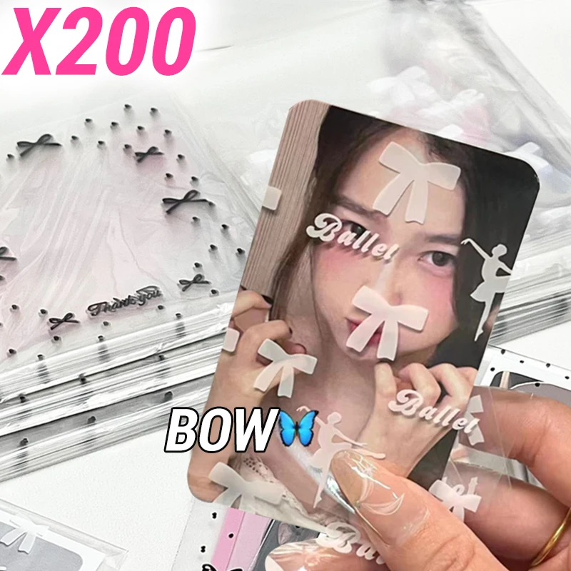 200-50Pcs Transparent Korea Kpop Idol Card Sleeves Self Sealing Bag Small Gift Storage Bag Photocard Box For Popcorn Card Holder